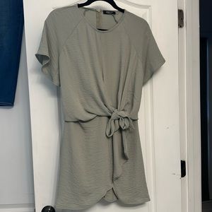 Green wrap style dress